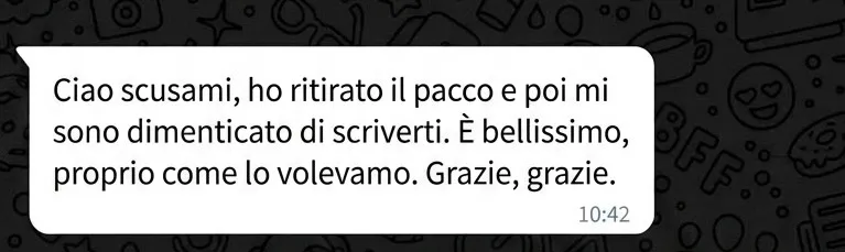 Recensione cliente — È bellissimo, proprio come lo volevamo